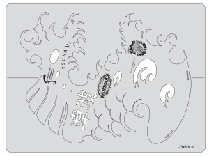 ARTOOL FH KM 3 Kanji Master Tsunami Freehand Airbrush Template by Dennis Mathewson