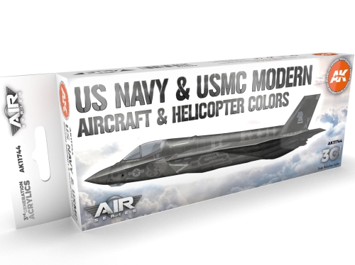 AK Interactive Real Colors Set: US Navy & USMC Modern Aircraft & Helicopter Colours