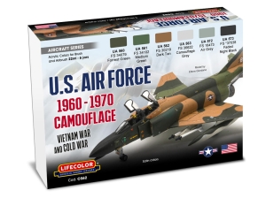 LifeColor Set CS62 U.S. AIR FORCE 1960-1970 Vietnam War and Cold War (6x22ml)