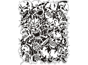 Airbrush mylar stencil - Skull B005