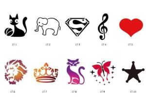 Glitter tattoo stencils SET Fengda S17