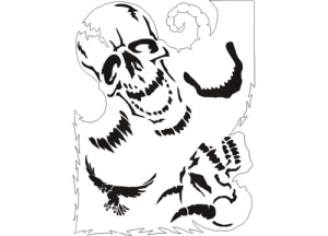 Airbrush mylar stencil - Skull B003