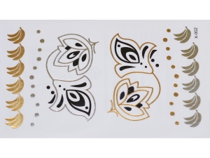 Gold Silver Black | Jewelry Flash Tattoo stickers X-002, 15x9cm
