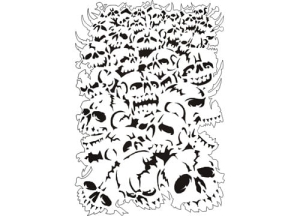 Airbrush mylar stencil - Skull B001