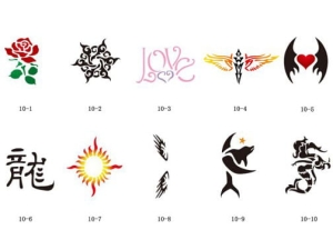 Glitter tattoo stencils SET Fengda S10
