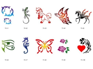 Glitter tattoo stencils SET Fengda S11