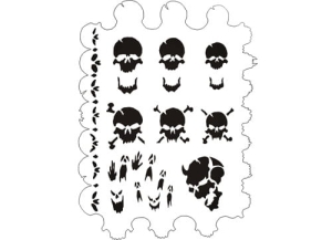 Airbrush mylar stencil - Skull B004