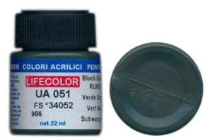 LifeColor UA051 mimetic black green rim 70
